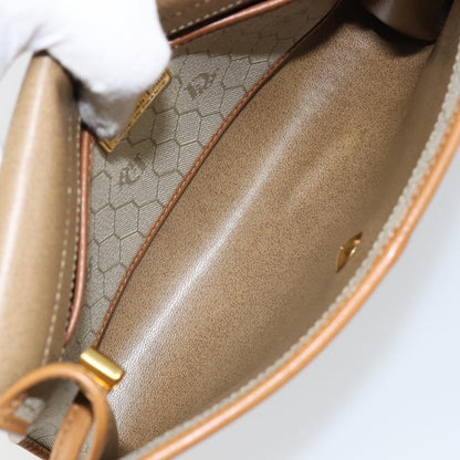 Christian Dior Vintage Honeycomb Flap Crossbody Bag Canvas and Leather, BEIGE, CANVAS, Shoulder bag