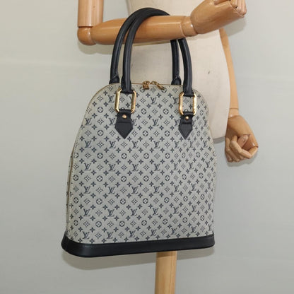 Louis Vuitton Alma Handbag Mini Lin, BLUE, CANVAS, Handbag