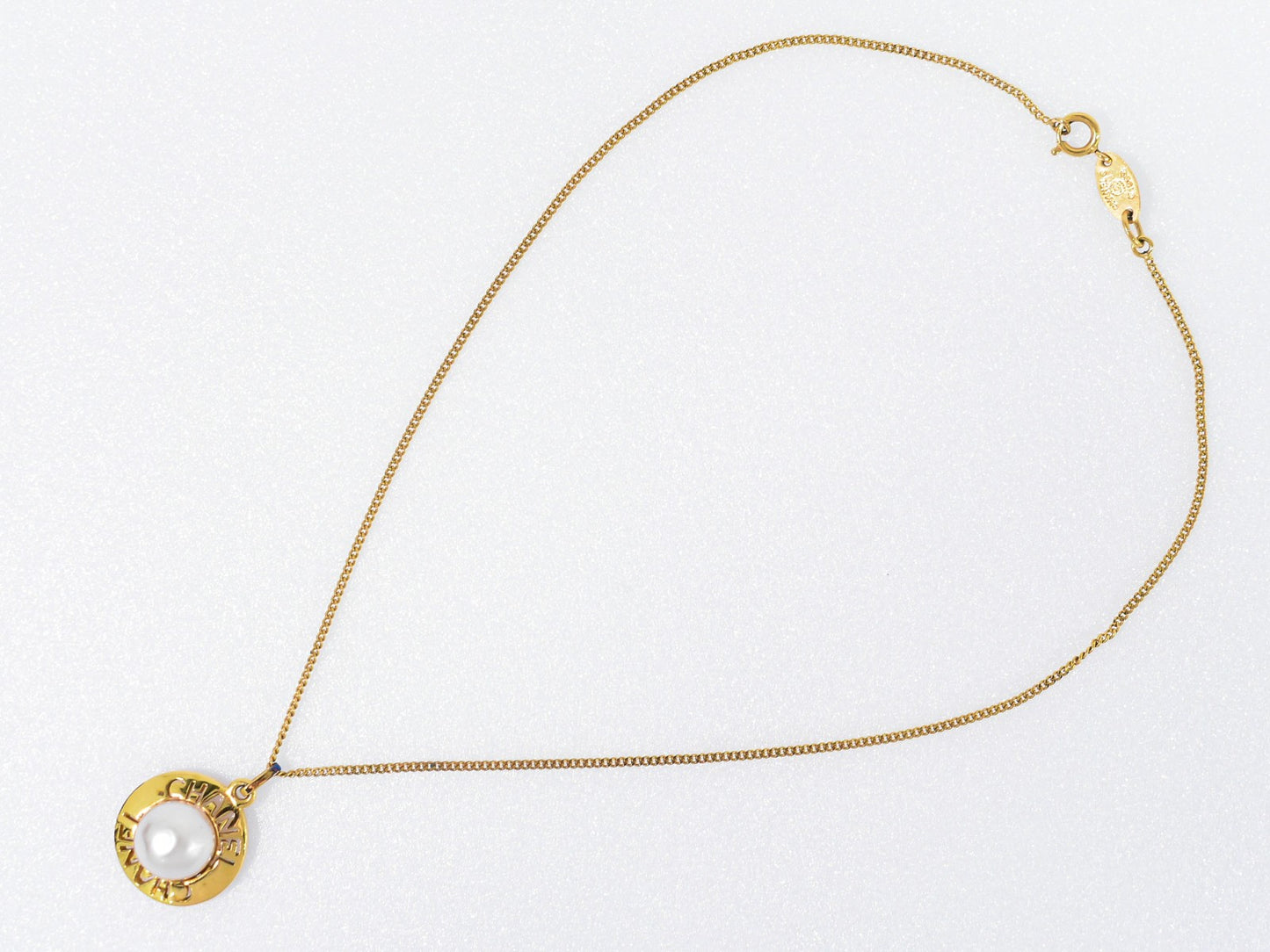 Chanel Chain Around Pearl Necklace Metal with Faux Pearls, GOLD, GOLD_PLATED, Pendant & Charms