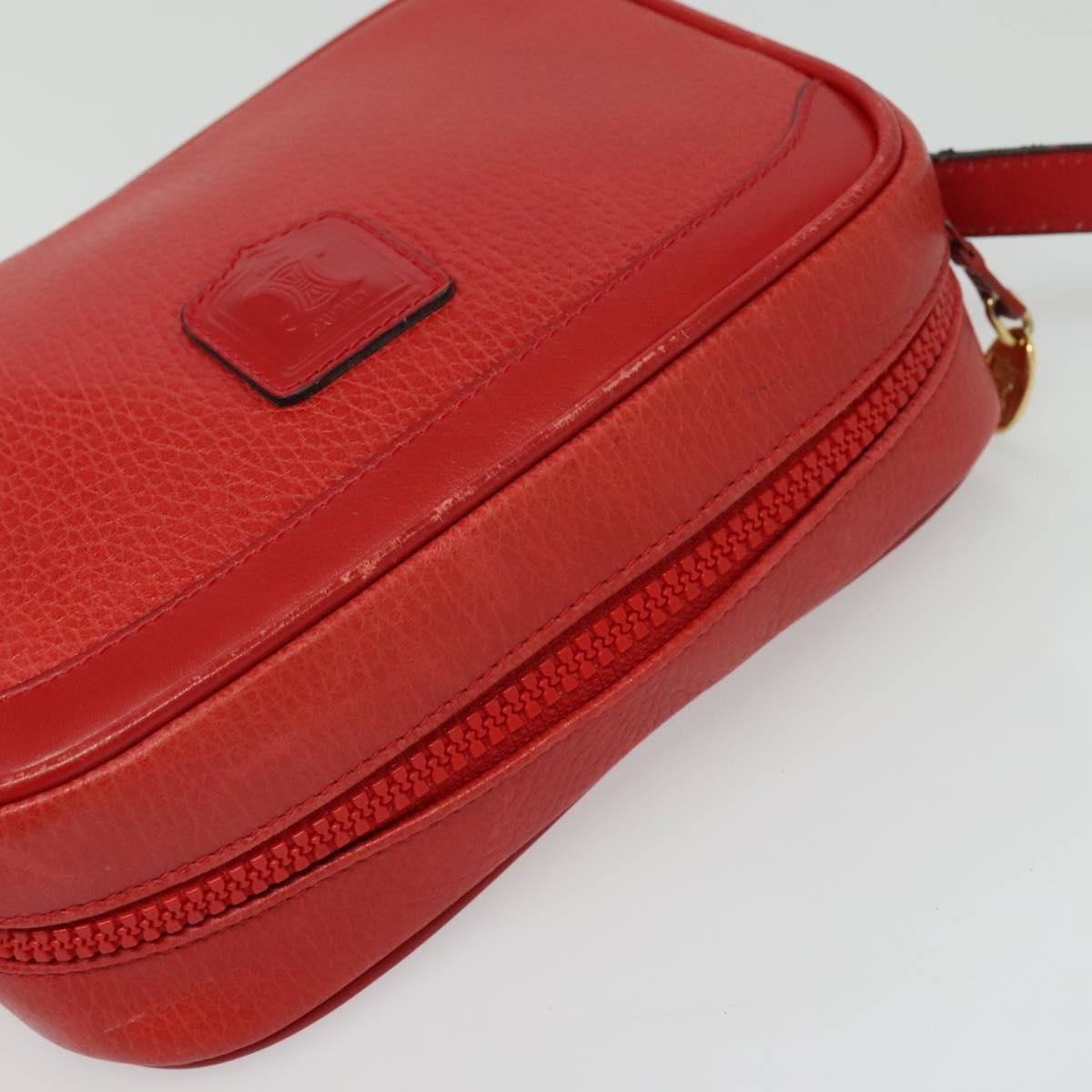 Celine Shoulder Bag Leather, RED, LEATHER, Shoulder bag