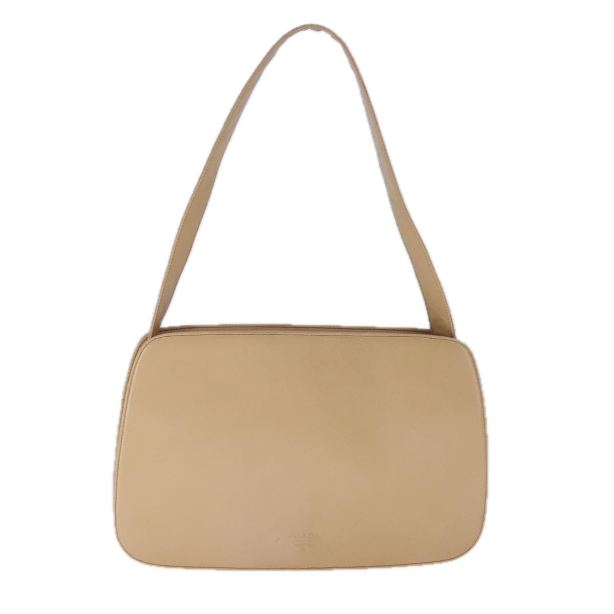 Prada Vintage Shoulder Bag Leather, BEIGE, LEATHER, Shoulder bag