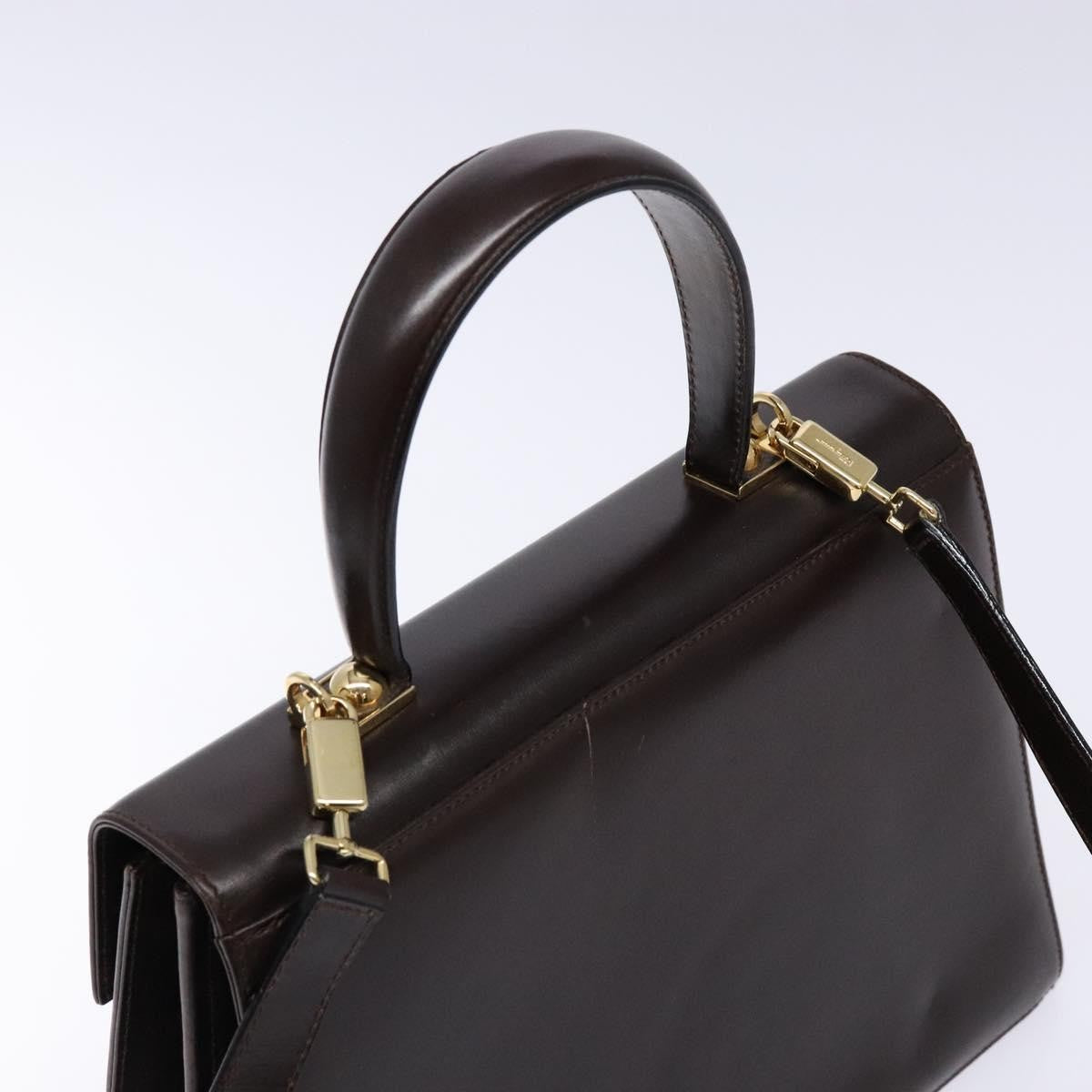 Salvatore Ferragamo Gancini Convertible Top Handle Bag Leather, BROWN, LEATHER, Handbag