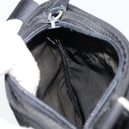 Prada Front Zip Convertible Flat Messenger Tessuto with Leather, BLACK, NYLON, Shoulder bag