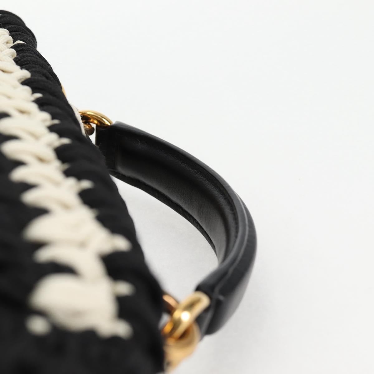 Salvatore Ferragamo Margot Satchel Braided Fabric, WHITE, POLYESTER, Handbag