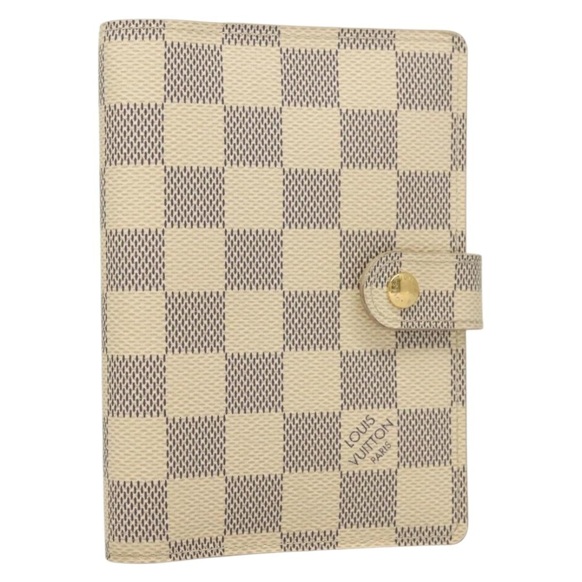 Louis Vuitton Agenda Cover Damier Azur, WHITE, CANVAS, Tech accessory