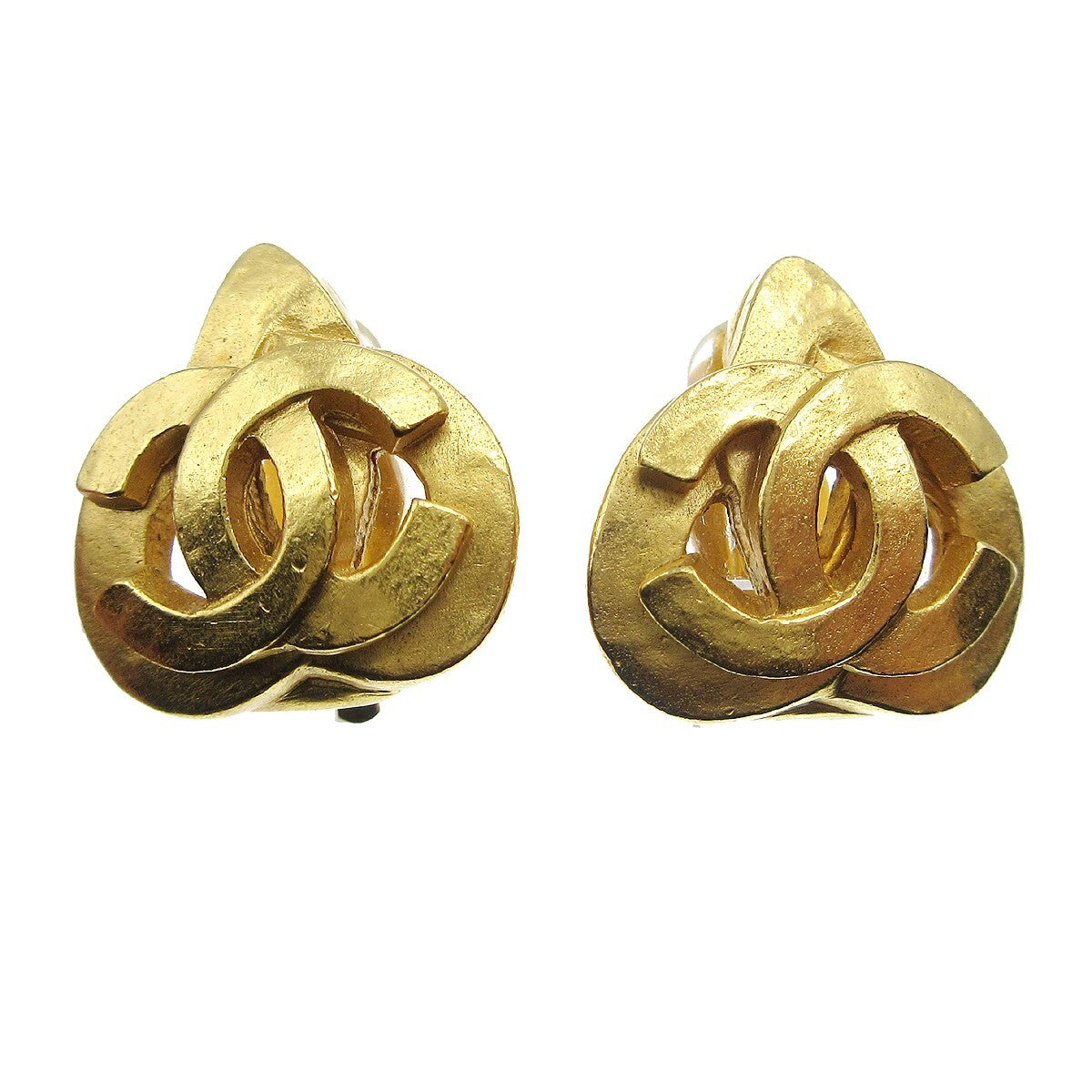 Chanel CC logo heart Gold-plated, GOLD, GOLD_PLATED, Earrings