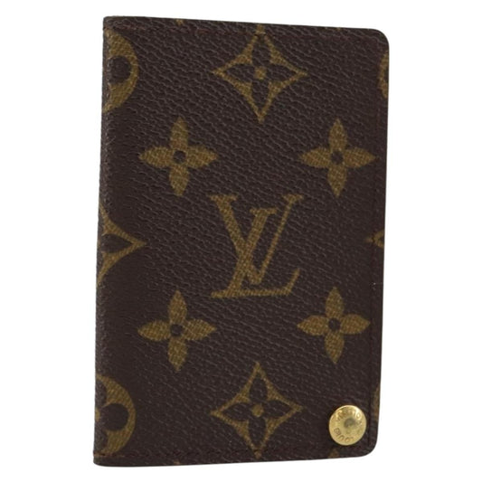 Louis Vuitton Porte Cartes Pression Card Case Monogram Canvas, BROWN, CANVAS, Card Holders