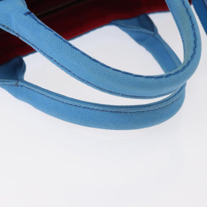 Prada Canapa Convertible Tote Canvas with Applique, BLUE, CANVAS, Tote bag