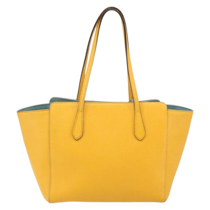 Gucci Swing Tote Leather, YELLOW, LEATHER, Tote bag