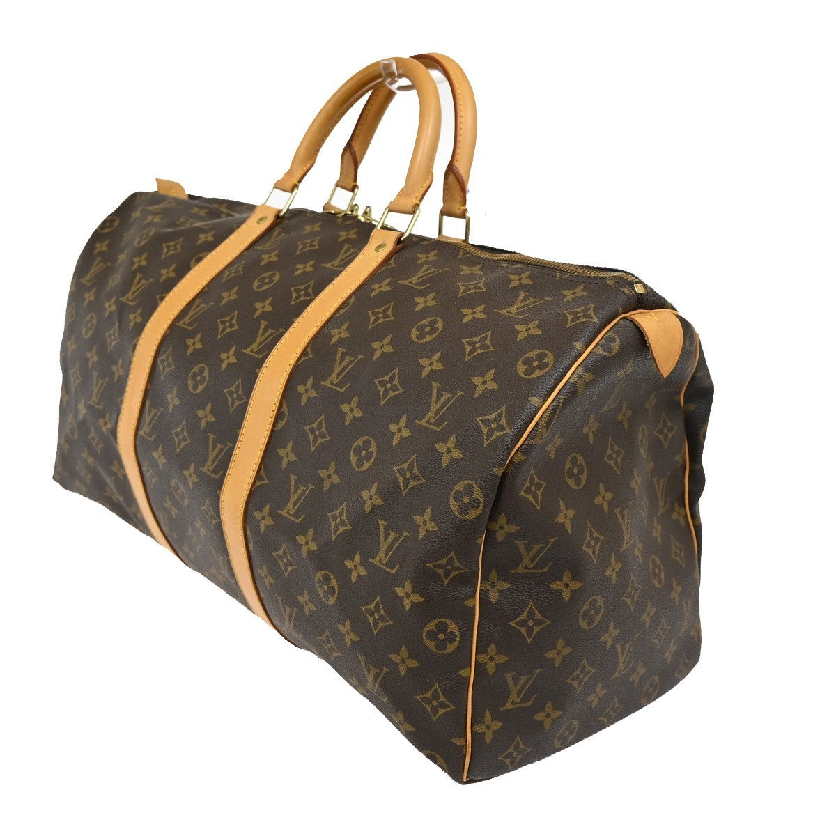 Louis Vuitton Keepall Bag Monogram Canvas, BROWN, CANVAS, Travel bag