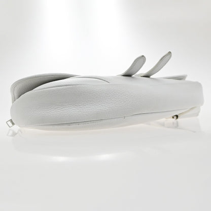 Christian Dior Saddle Crossbody Bag Leather, WHITE, LEATHER, Shoulder bag