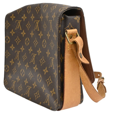 Louis Vuitton Cartouchiere Handbag Monogram Canvas, BROWN, LEATHER, Shoulder bag
