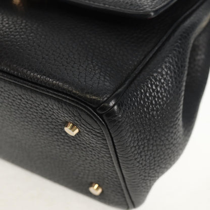 Christian Dior Lady Dior Bag Leather, BLACK, LEATHER, Handbag