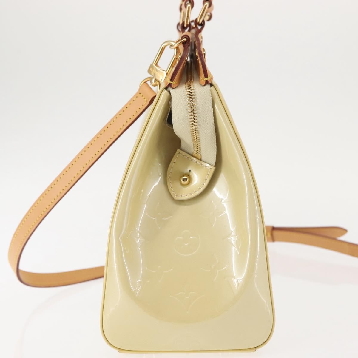 Louis Vuitton Brea Handbag Monogram Vernis, BEIGE, PATENT_LEATHER, Handbag