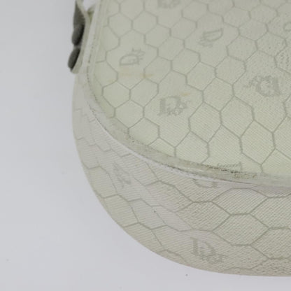 Christian Dior Vintage Honeycomb Flap Crossbody Bag Coated Canvas, WHITE, CANVAS, Crossbody bag