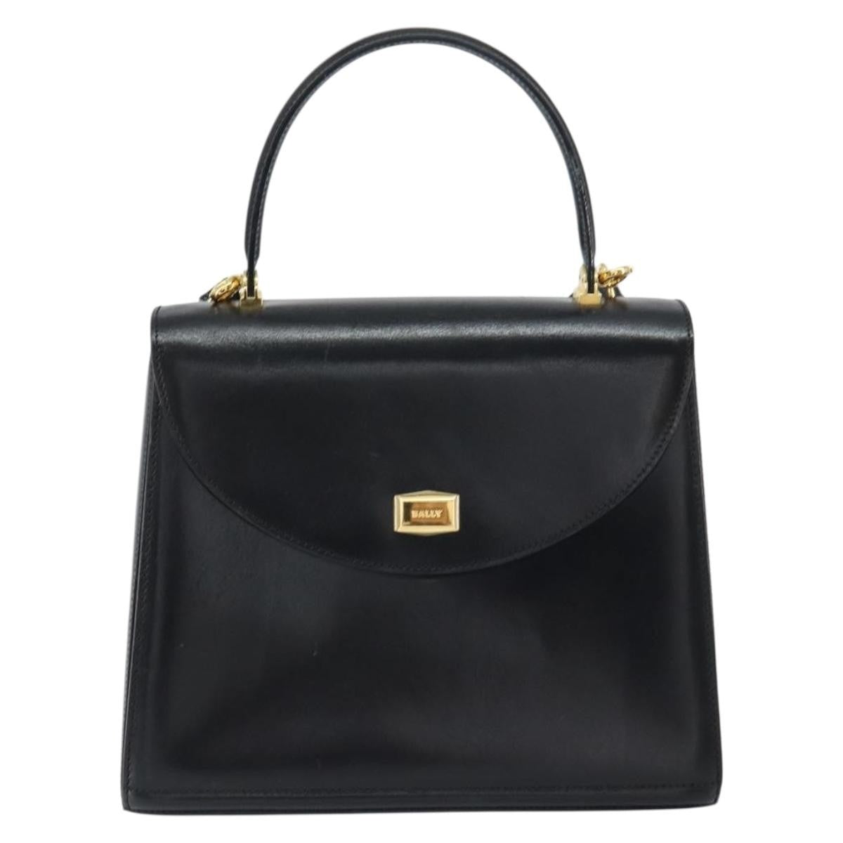 Bally Vintage Handbag Leather, BLACK, LEATHER, Handbag