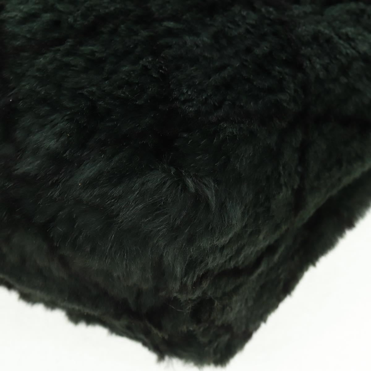 Chanel Vintage CC Chain Tote Printed Lapin Fur, GREEN, FAUX_FUR, Tote bag