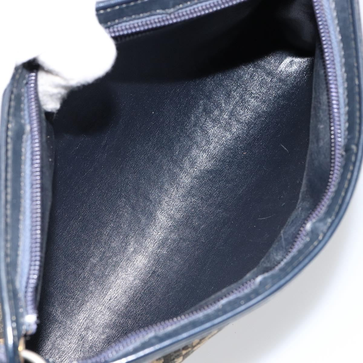 Christian Dior Vintage Trotter Shoulder Bag Canvas, NAVY, CANVAS, Shoulder bag