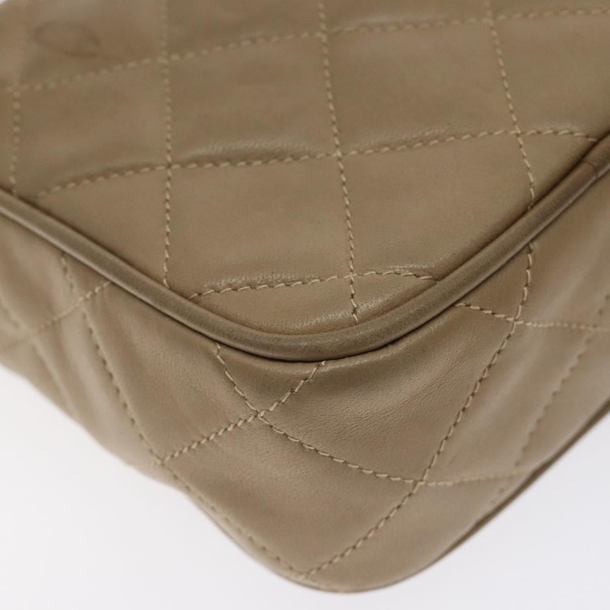 Chanel Vintage Camera Tassel Bag Lambskin, BEIGE, LEATHER, Crossbody bag