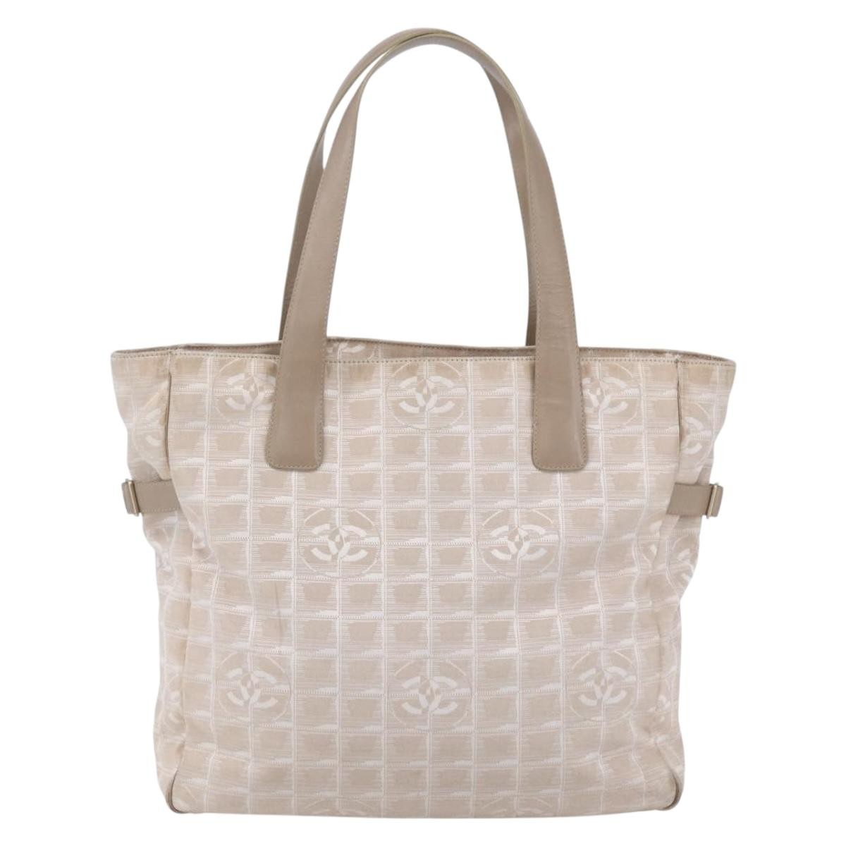Chanel Travel Line Tote Nylon, BEIGE, NYLON, Tote bag