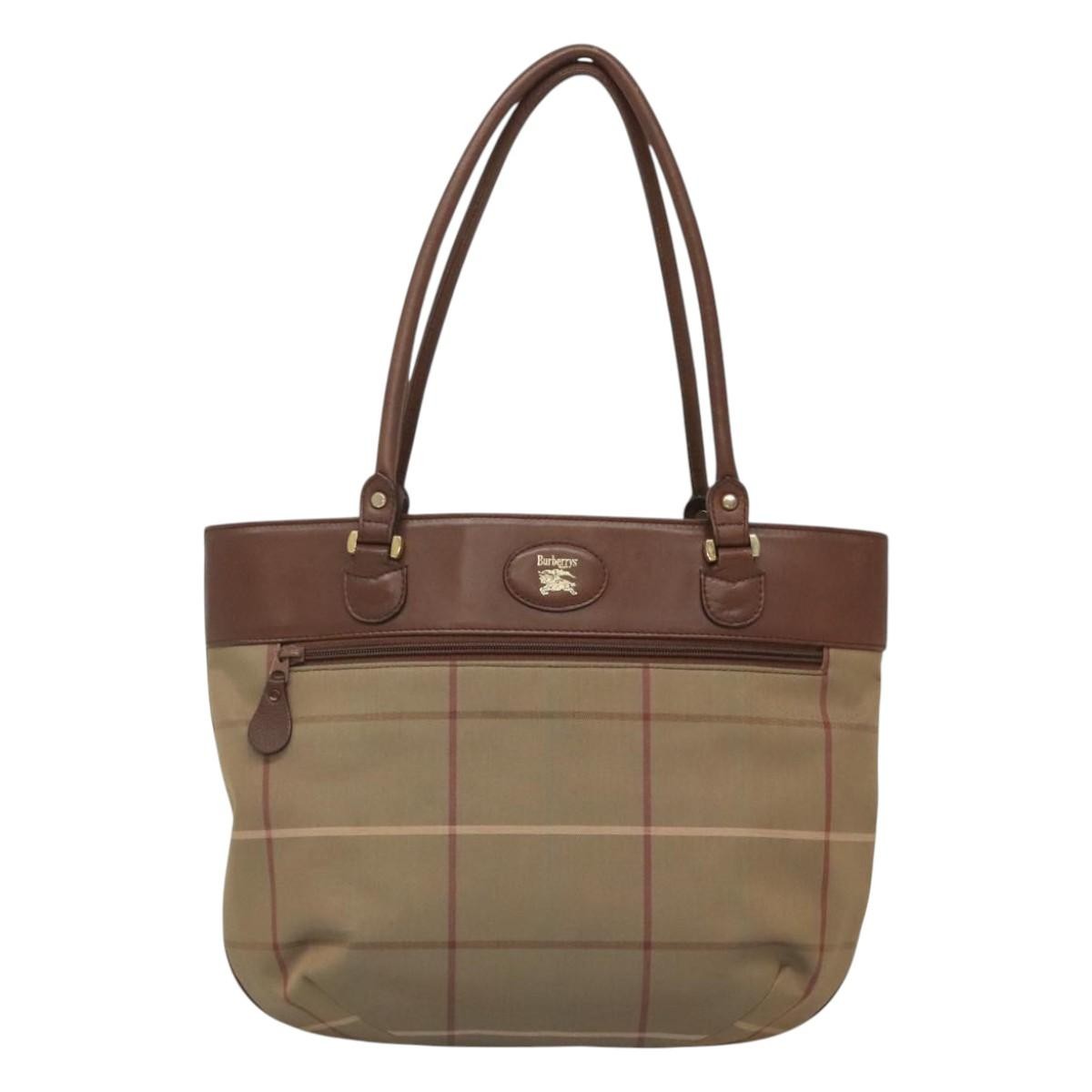 Burberry Nova check Shoulder bag Canvas, BEIGE, CANVAS, Shoulder bag