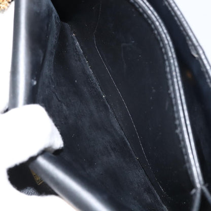 Christian Dior Vintage CD Chain Flap Shoulder Bag Leather, BLACK, LEATHER, Shoulder bag