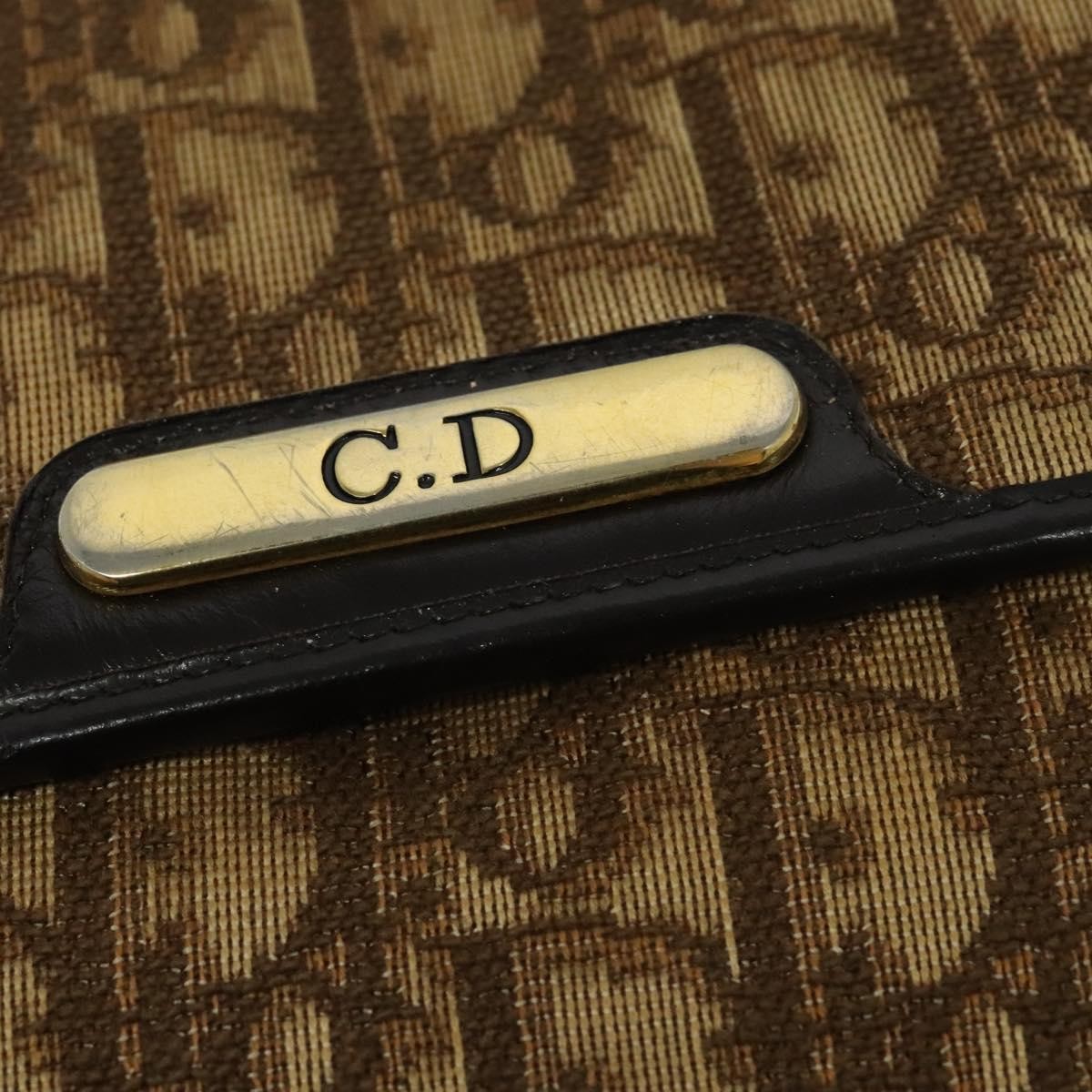 Christian Dior Vintage Trotter Flap Shoulder Bag Canvas, BROWN, CANVAS, Shoulder bag