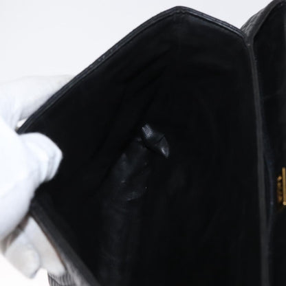 Bally Vintage Handbag Quilted Leather, BLACK, LEATHER, Handbag