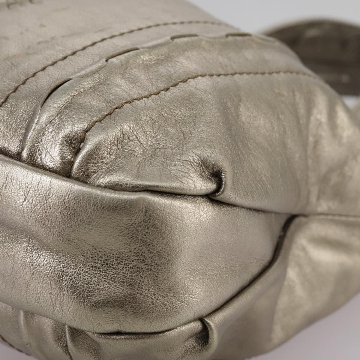 Salvatore Ferragamo Gancini Shoulder Bag Leather, GOLD, LEATHER, Shoulder bag