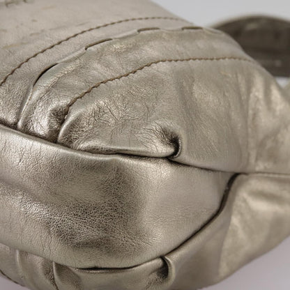 Salvatore Ferragamo Gancini Shoulder Bag Leather, GOLD, LEATHER, Shoulder bag