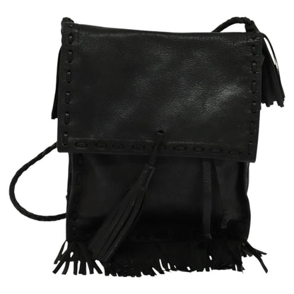 Prada Fringe Flap Crossbody Bag Leather, BLACK, LEATHER, Shoulder bag