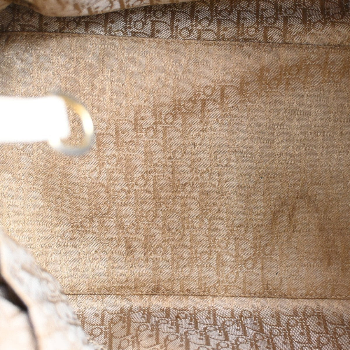 Christian Dior Lady Cannage Tote Leather, BEIGE, LEATHER, Tote bag