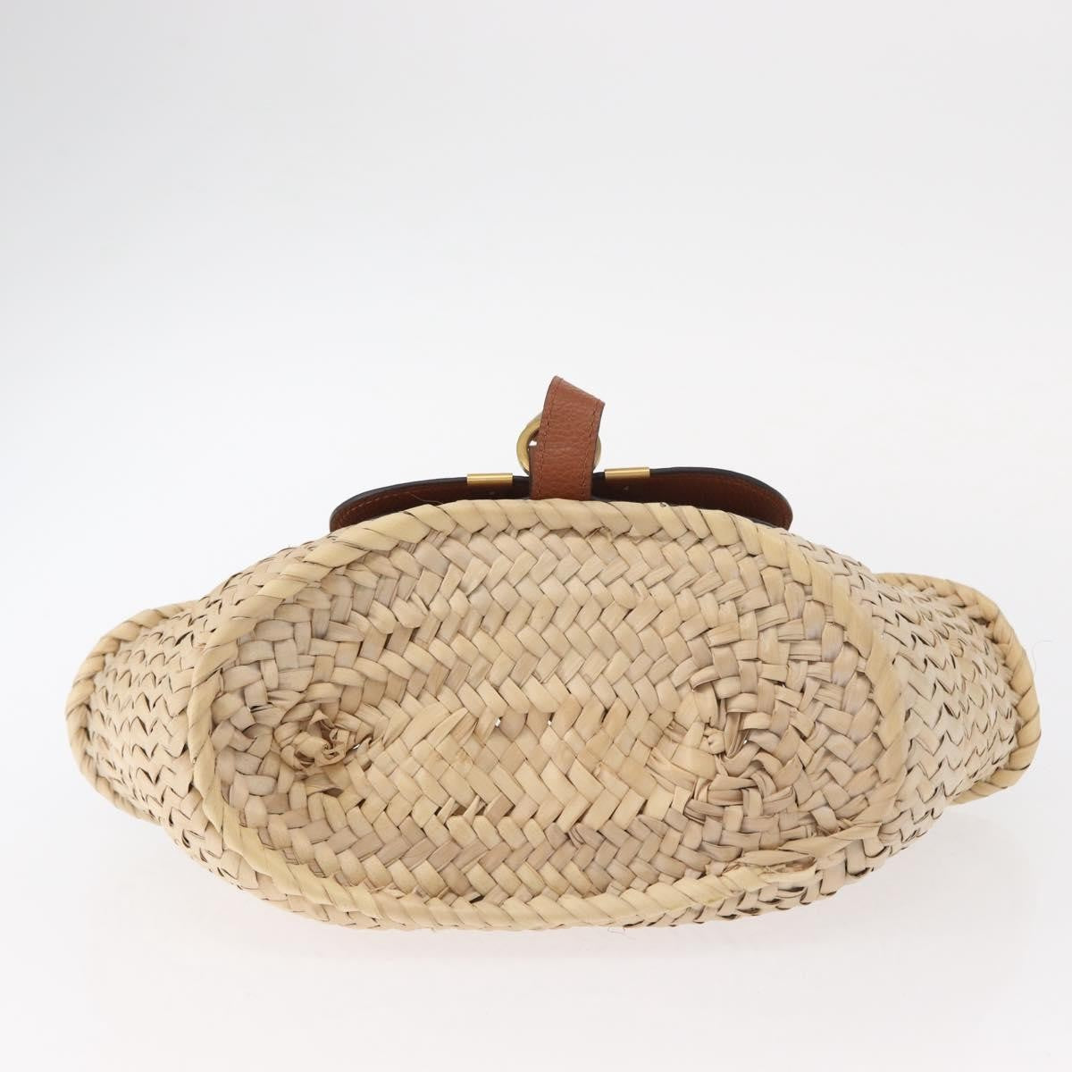 Chloe Marcie Basket Bag Raffia and Leather, BEIGE, WICKER, Handbag