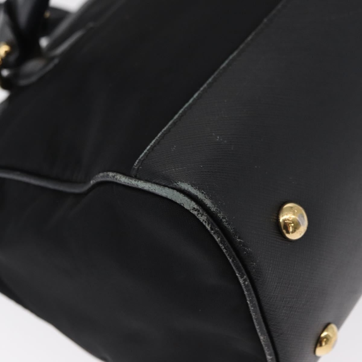 Salvatore Ferragamo Gancini handbag Nylon, BLACK, NYLON, Handbag