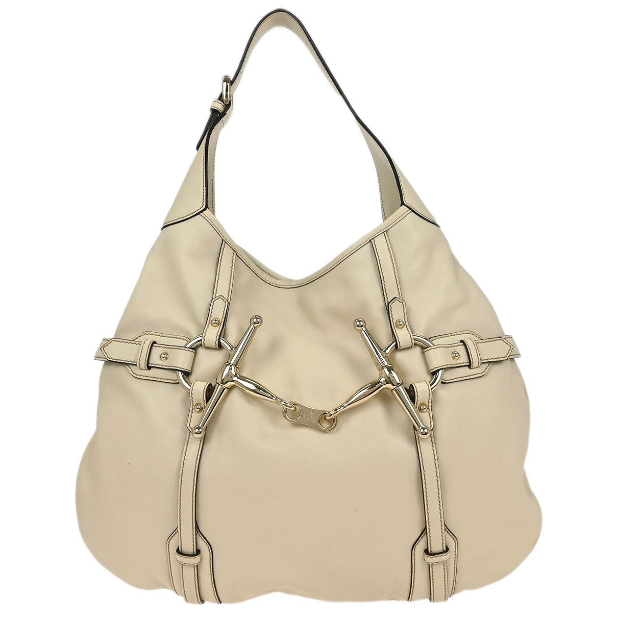 Gucci 85th Anniversary Hobo Leather, ECRU, LEATHER, Handbag