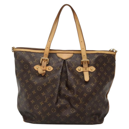 Louis Vuitton Palermo Handbag Monogram Canvas, BROWN, CANVAS, Tote bag
