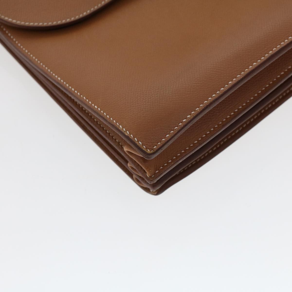 Hermes Sac a Depeches Bag Buffalo, BROWN, LEATHER, Briefcase