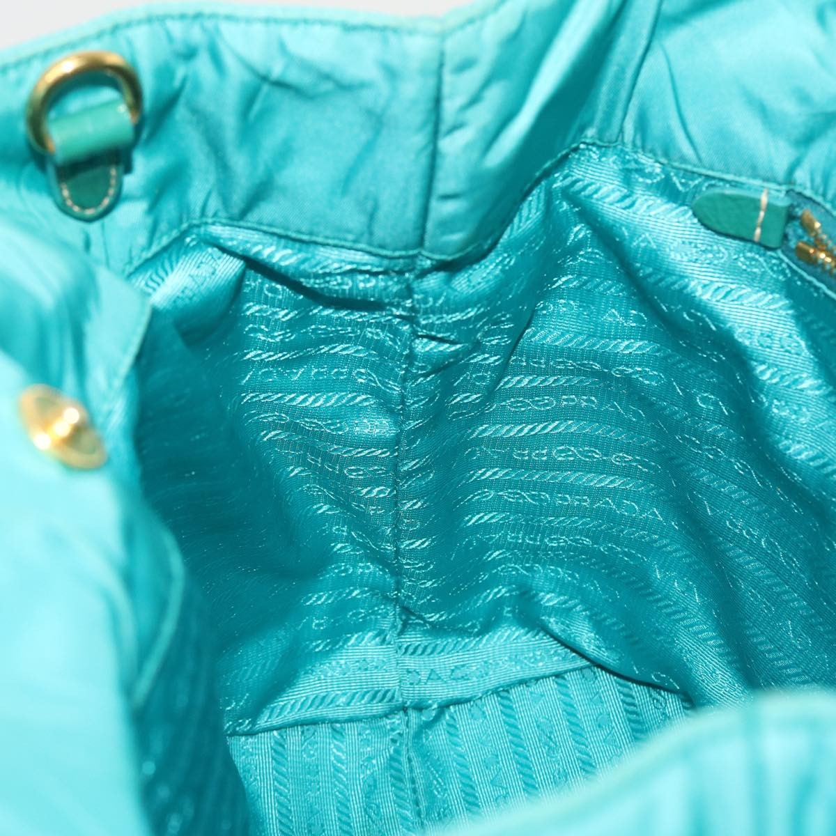 Prada Convertible Tote Quilted Tessuto, TURQUOISE, NYLON, Handbag