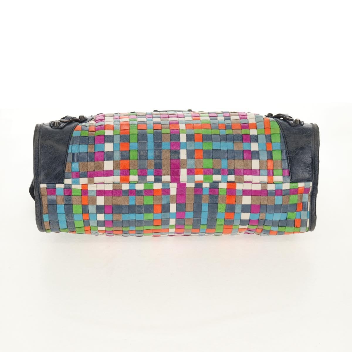 Balenciaga City Classic Studs Bag Woven Crocodile Embossed Leather, MULTICOLOUR, LEATHER, Handbag