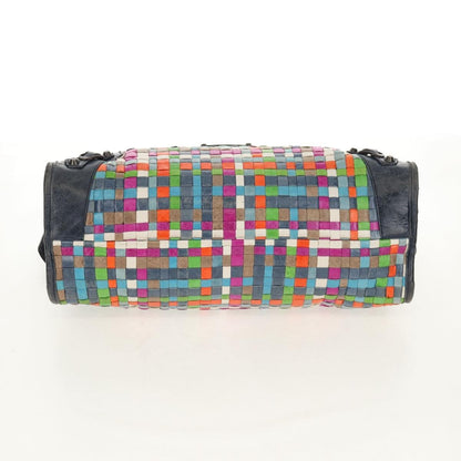 Balenciaga City Classic Studs Bag Woven Crocodile Embossed Leather, MULTICOLOUR, LEATHER, Handbag