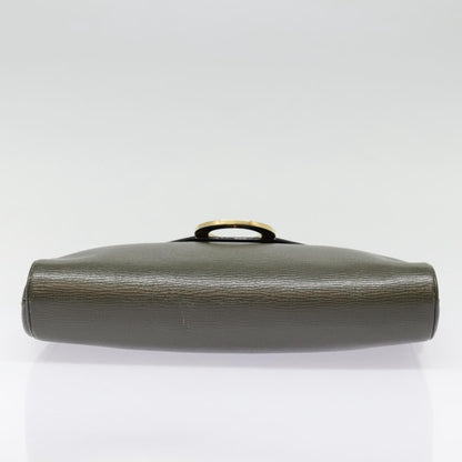 Celine Vintage Circle Logo Crossbody Bag Leather, KHAKI, LEATHER, Crossbody bag