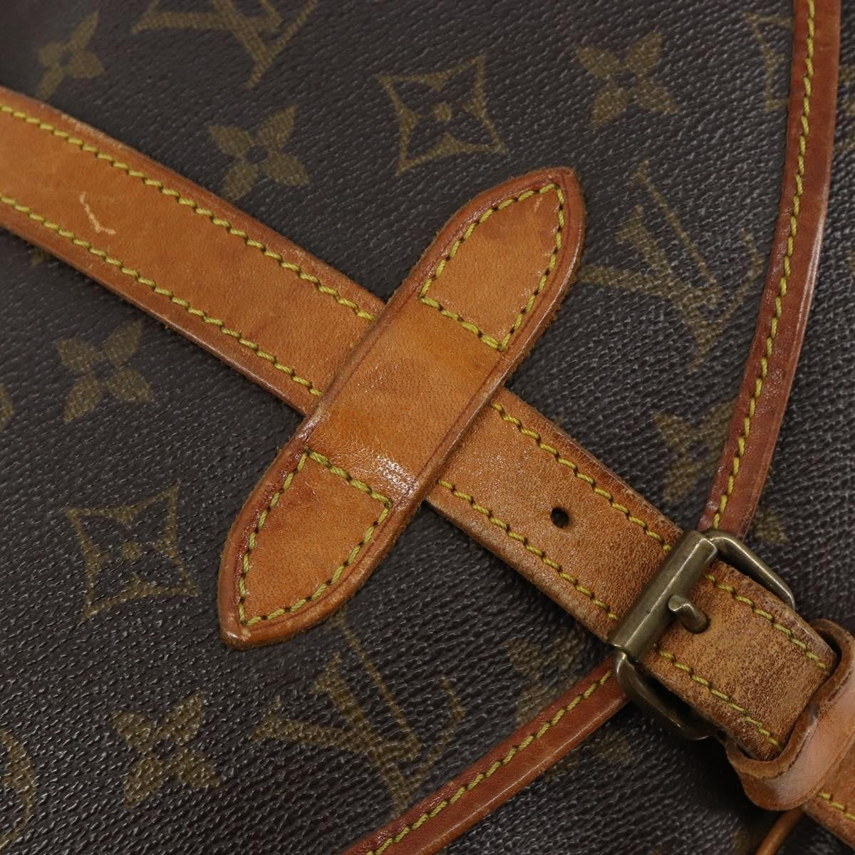 Louis Vuitton Saumur Handbag Monogram Canvas, BROWN, CANVAS, Shoulder bag