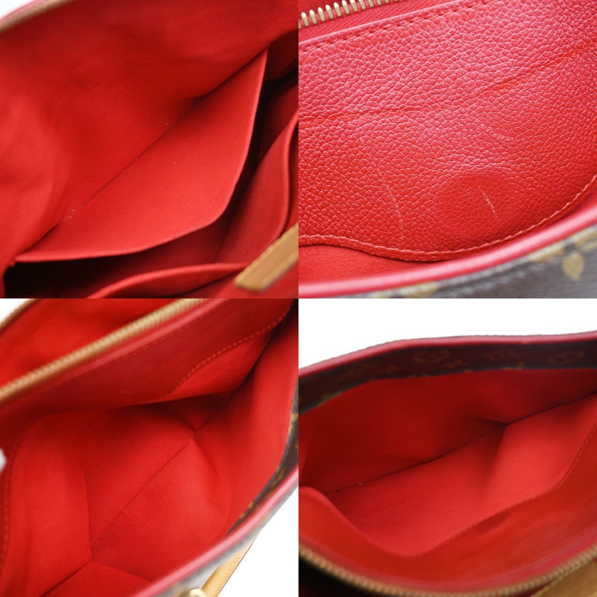 Louis Vuitton Pallas Tote Monogram Canvas with Leather, RED, CANVAS, Handbag