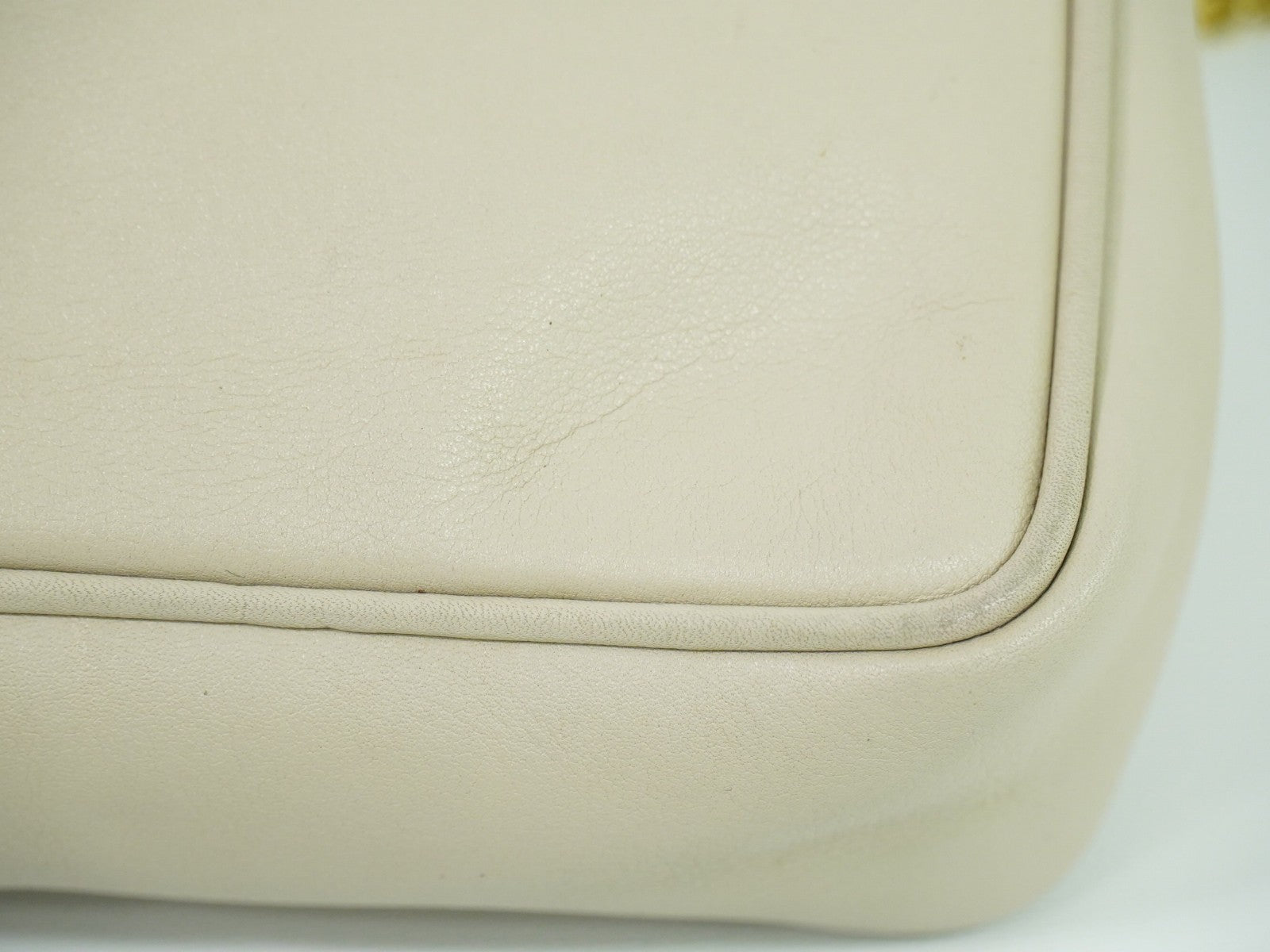 Celine Vintage Flap Shoulder Bag Quilted Leather, BEIGE, LEATHER, Shoulder bag