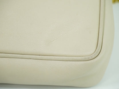 Celine Vintage Flap Shoulder Bag Quilted Leather, BEIGE, LEATHER, Shoulder bag