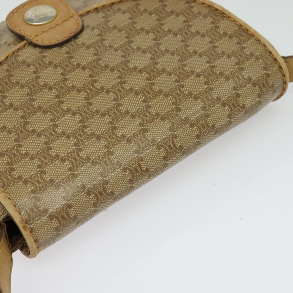 Celine Vintage Macadam Shoulder Bag Macadam Canva  Vinyl, BEIGE, PVC, Shoulder bag