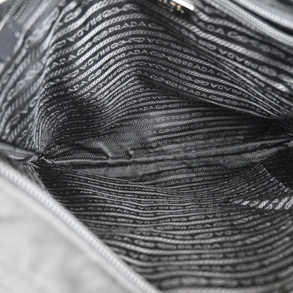 Prada Zip Top Messenger Bag Tessuto, BLACK, SYNTHETIC, Handbag