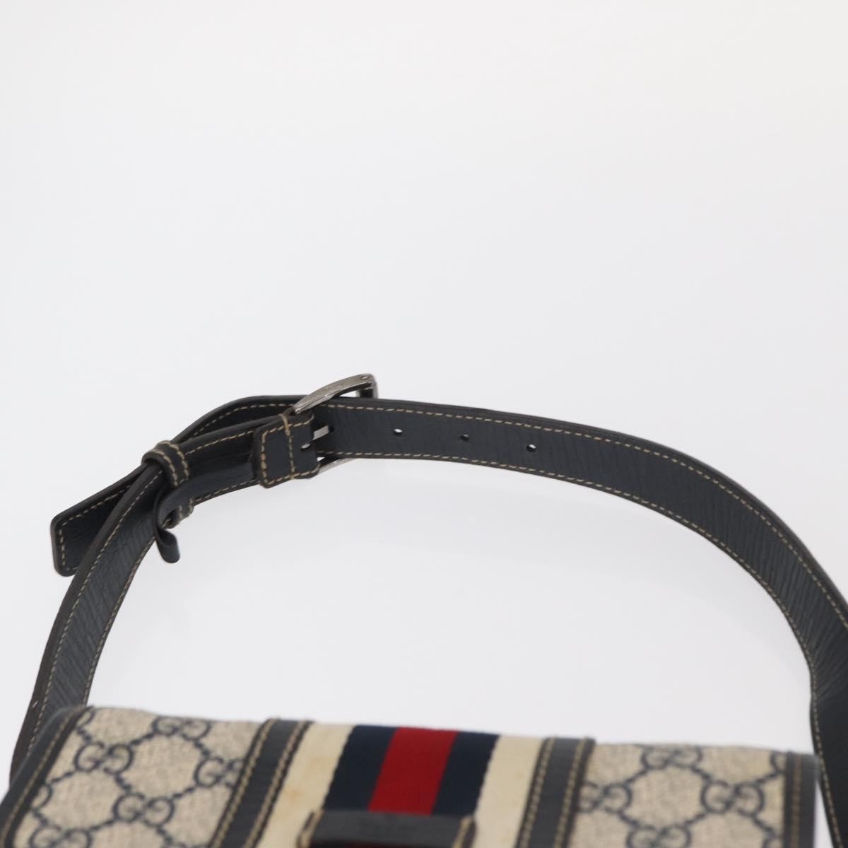 Gucci Vintage Web Belt Bag GG Coated Canvas, NAVY, PVC, Clutche & pouche