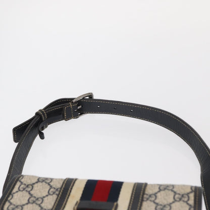 Gucci Vintage Web Belt Bag GG Coated Canvas, NAVY, PVC, Clutche & pouche