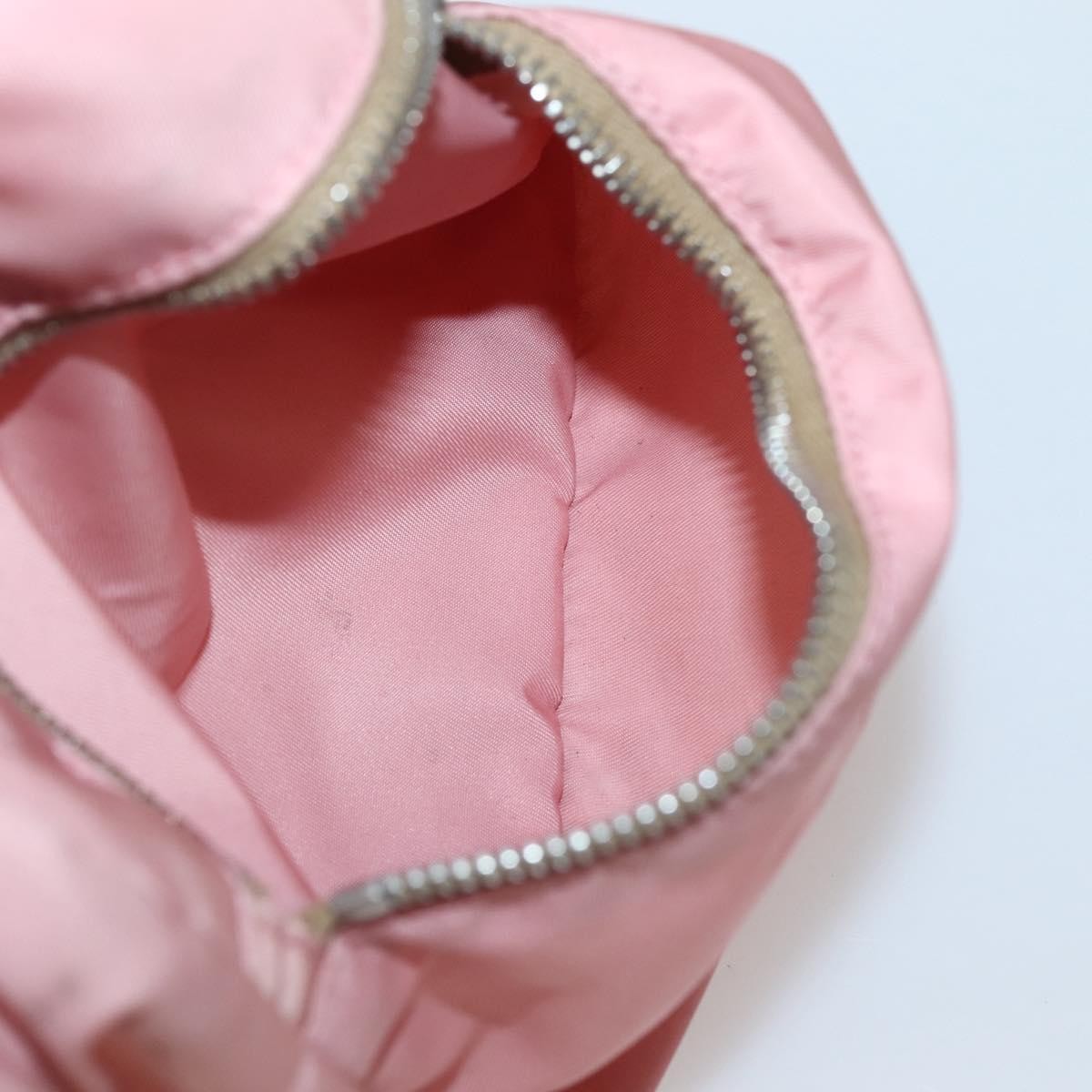 Prada Side Pocket Bauletto Bag Nylon with Leather, PINK, NYLON, Handbag